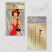 Jewerly Visitekaartje Purse Diamonds Red Zebra (Voorkant / Achterkant)