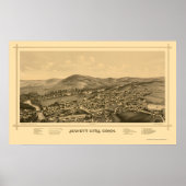 Jewett City, CT Panoramic Map - 1889 Poster (Voorkant)