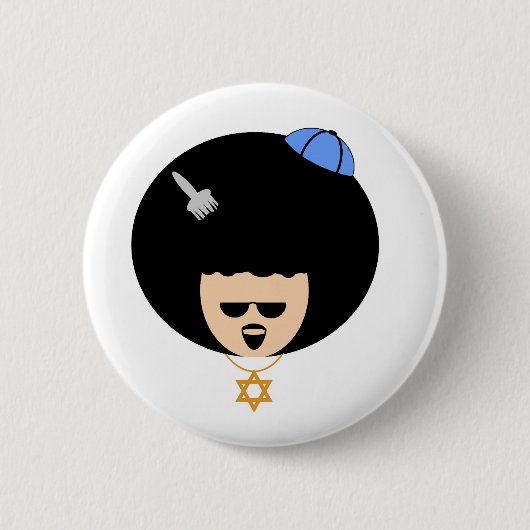 Jewfro Ronde Button 5,7 Cm (Voorkant)