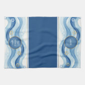 Jewish Al Netilat Yadayim Blue Water Handwashing Theedoek (Horizontaal)