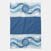 Jewish Al Netilat Yadayim Blue Water Handwashing Theedoek (Verticaal)