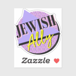Jewish Ally Paarse Yellow 90s Typography Retro Sticker