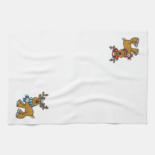 Jewish and Gentile Reindeers Kitchen Towel Theedoek