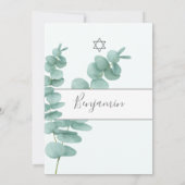 Jewish Baby Boy Naming Eucalyptus Hebreeuws Greene Kaart (Achterkant)