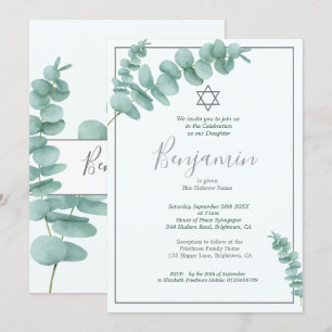 Jewish Baby Boy Naming Eucalyptus Hebreeuws Greene Kaart