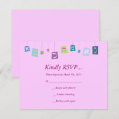 Jewish Baby Girl Noaming Uitnodiging RSVP antwoord (Voorkant / Achterkant)