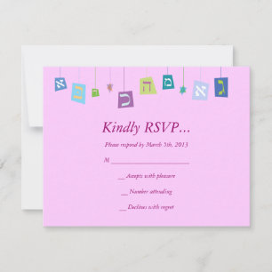 Jewish Baby Girl Noaming Uitnodiging RSVP antwoord