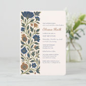 Jewish Bat Mitzvah Elegant Floral Judaica Kaart (Staand voorkant)