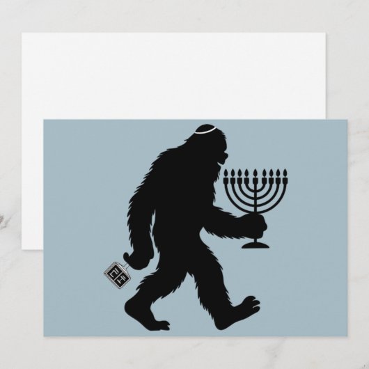 Jewish Bigfoot Chanoeka Chanoeka Humor Hilarious Feestdagenkaart (Voorkant / Achterkant)