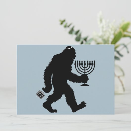 Jewish Bigfoot Chanoeka Chanoeka Humor Hilarious Feestdagenkaart (Staand voorkant)