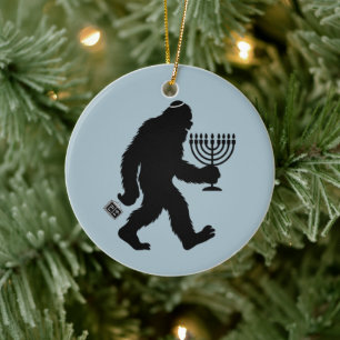 Jewish Bigfoot Chanoeka Chanoeka Humor Hilarious Keramisch Ornament