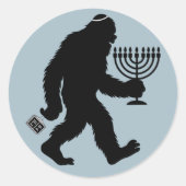 Jewish Bigfoot Chanoeka Chanoeka Humor Hilarious Ronde Sticker (Voorkant)