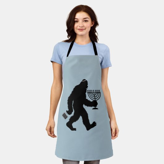 Jewish Bigfoot Chanoeka Chanoeka Humor Hilarious Schort (Gedragen)