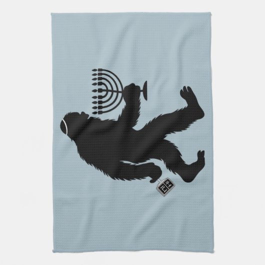 Jewish Bigfoot Chanoeka Chanoeka Humor Hilarious Theedoek (Verticaal)