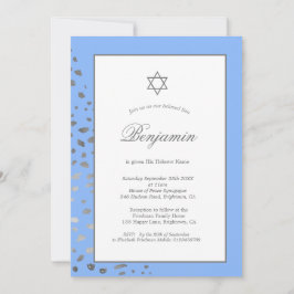 Jewish Boy Baby Naming Blue Hebrew Silver Spots Kaart