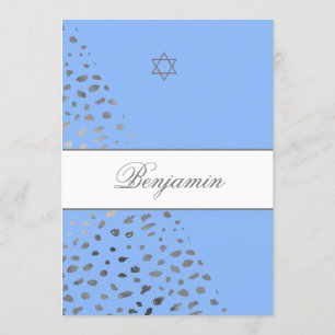 Jewish Boy Baby Naming Blue Hebrew Silver Spots Kaart