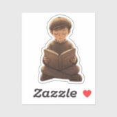 Jewish Boy Reading Book – Cute & Meaningful Design Sticker (Vel)