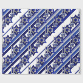 Jewish-Candlesticks-and-Star-1-diagnostische strip Cadeaupapier (Vlak)