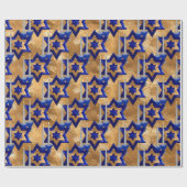 Jewish-Candlesticks-and-Star-3-Gold Cadeaupapier (Vlak)
