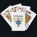 Jewish Candlesticks L'Chaim  Pokerkaarten<br><div class="desc">Joodse kandelaars en traditionele gepersonaliseerde geschenken en kleding</div>