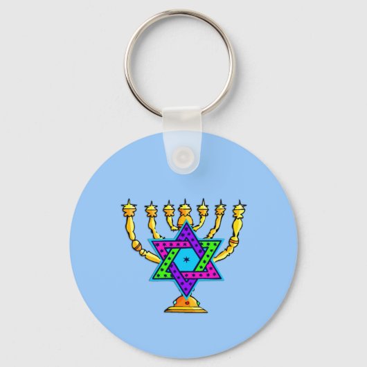Jewish Candlesticks Sleutelhanger (Voorkant)