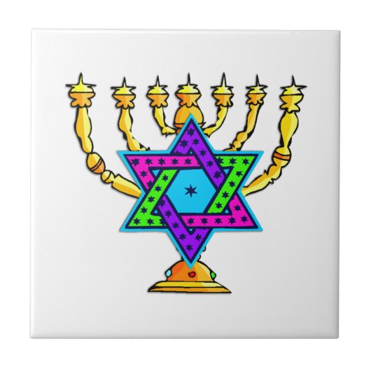 Jewish Candlesticks Tegeltje (Voorkant)