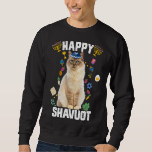Jewish Cat Kippah Happy Shavuot Matzah Shavuot Hol Trui