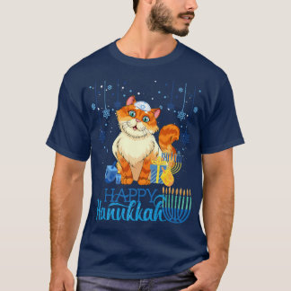 Jewish Cat Menorah Pet Chanukah Hanukkah Meownorah T-shirt
