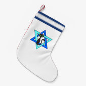 Jewish Cat Stars Kleine Kerstsok (Voorkant (Hangend))