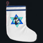 Jewish Cat Stars Kleine Kerstsok<br><div class="desc">Joodse Star en schattige kat die je gelukkige joodse Feestdagen wensen.</div>