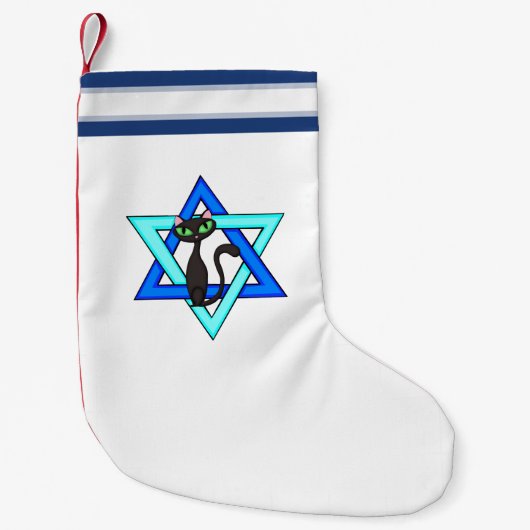 Jewish Cat Stars Kleine Kerstsok (Voorkant)