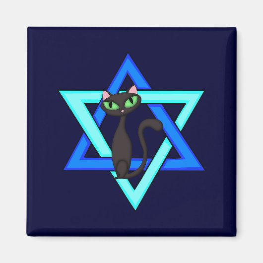 Jewish Cat Stars Magneet (Voorkant)