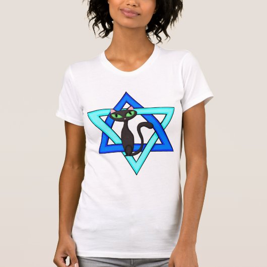 Jewish Cat Stars T-shirt (Voorkant)
