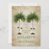 Jewish Chuppah Elegant Modern Champagne Palm Kaart (Voorkant)