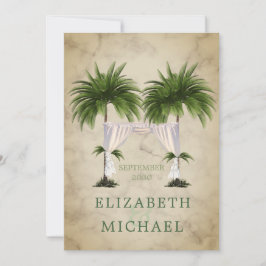 Jewish Chuppah Elegant Modern Champagne Palm Kaart