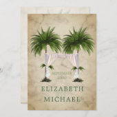Jewish Chuppah Elegant Modern Champagne Palm Kaart (Voorkant / Achterkant)