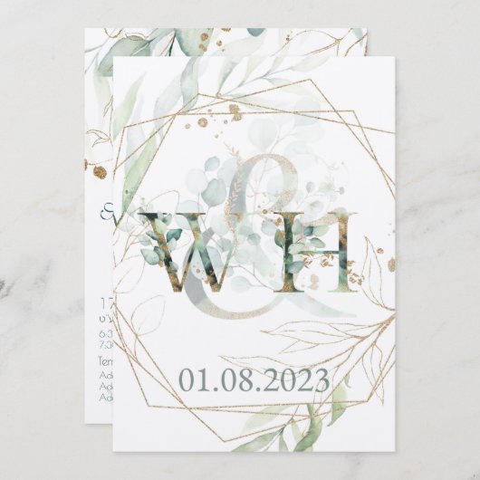 Jewish Chuppah Eucalyptus Gold past zich aan (Voorkant / Achterkant)