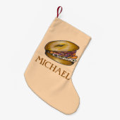 Jewish Deli Bagel Lox Capers Cream Cheese Foodie Kleine Kerstsok (Voorkant (Hangend))