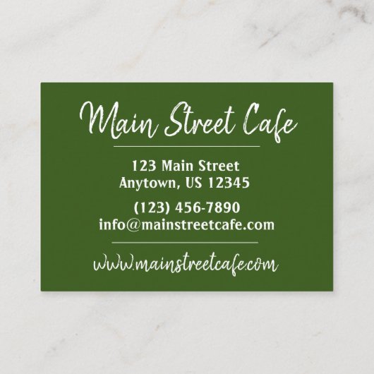 Jewish Deli Food Kosher Restaurant Cuisine Chef Visitekaartje (Achterkant)