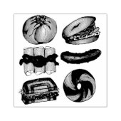 Jewish Deli Foods Bagel Lox Knish Blintz Pickle Rubberstempel (Afrduk)