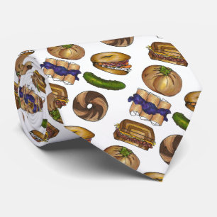 Jewish Deli Reuben Blintz Bagel Lox Pickle Foodie Stropdas