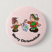 Jewish Elf en Dreidel Chrismukkah Button (Voorkant)