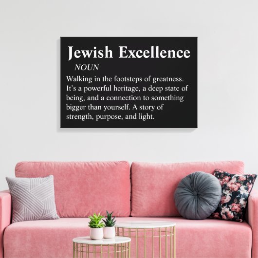 Jewish Excellence Modern Minimal Wall Art Canvas (Insitu (Woonkamer))
