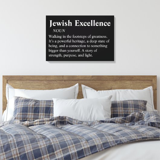 Jewish Excellence Modern Minimal Wall Art Canvas (Insitu (Slaapkamer))