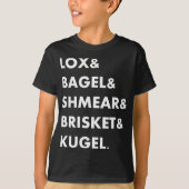 Jewish Foods Lox & Bagel & Shmear & Brisket Grappi T-shirt (Voorkant)