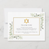 Jewish Funeral Foliage Gold Star van David Foto Bedankkaart (Voorkant)