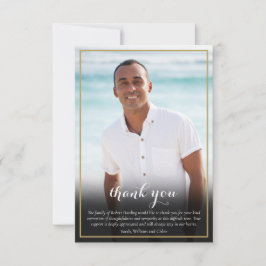 Jewish Funeral Photo Star van David Elegant Script Bedankkaart