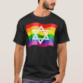 Jewish Gay Pride Wavy Flag with a Star of David T-shirt (Voorkant)