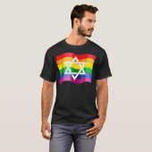 Jewish Gay Pride Wavy Flag with a Star of David T-shirt (Voorkant volledig)