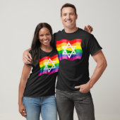 Jewish Gay Pride Wavy Flag with a Star of David T-shirt (Unisex)